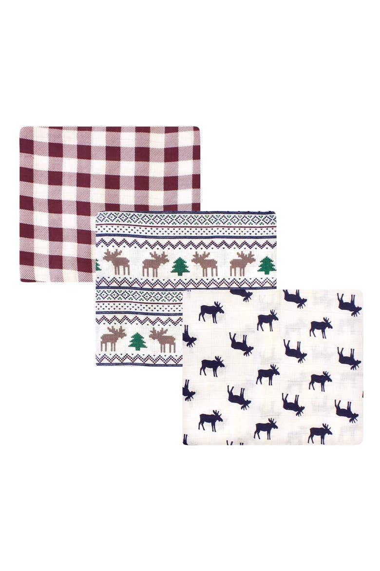 Soft Cotton Muslin Infant Wraps, Main, color, Moose Sweater
