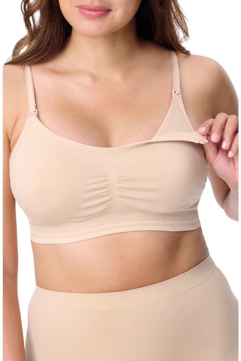 Motherhood Women's Maternity Seamless Nursing and Hands-Free Pumping Bra, Alternate, color, Essential Nude