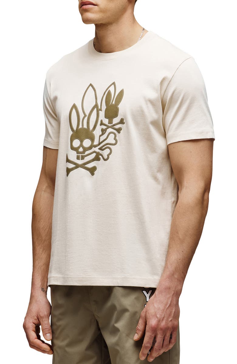 Psycho Bunny Aussie Appliqué Graphic T-Shirt, Alternate, color, White Cap Grey