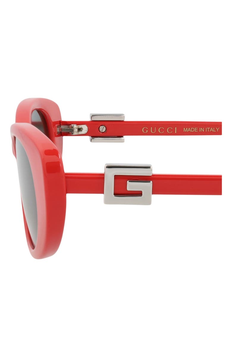 Gucci 52mm Oval Sunglasses, Alternate, color, Red Red Grey