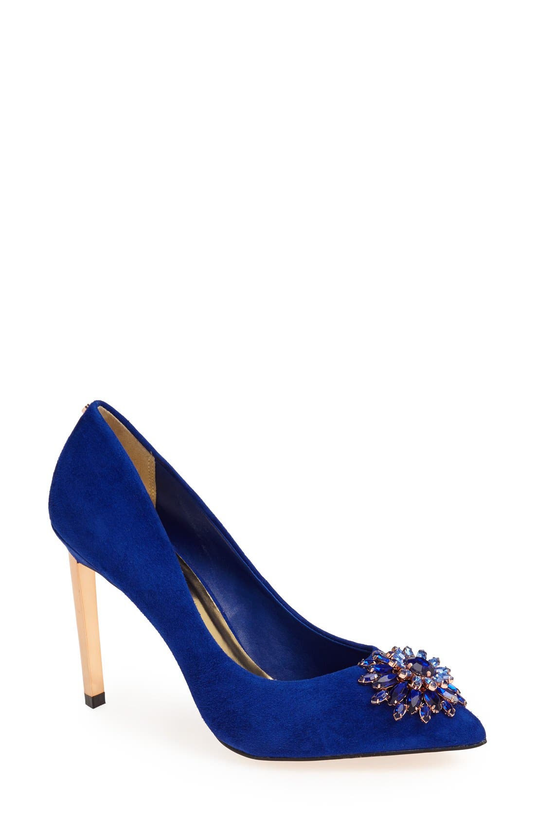 'Annabilla' Pointy Toe Pump, Main, color, BLUE SUEDE