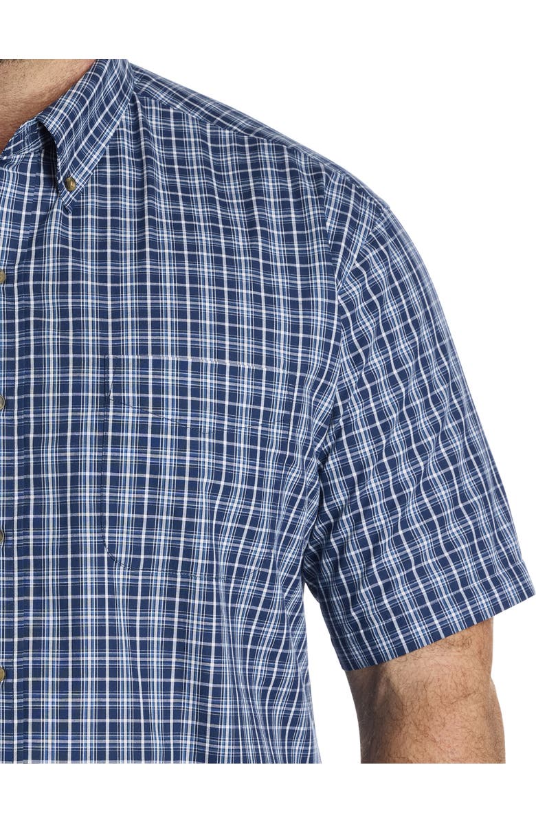 Harbor Bay by DXL Big & Tall EZ-Care Medium Plaid Sprt Shirt, Alternate, color, Blue