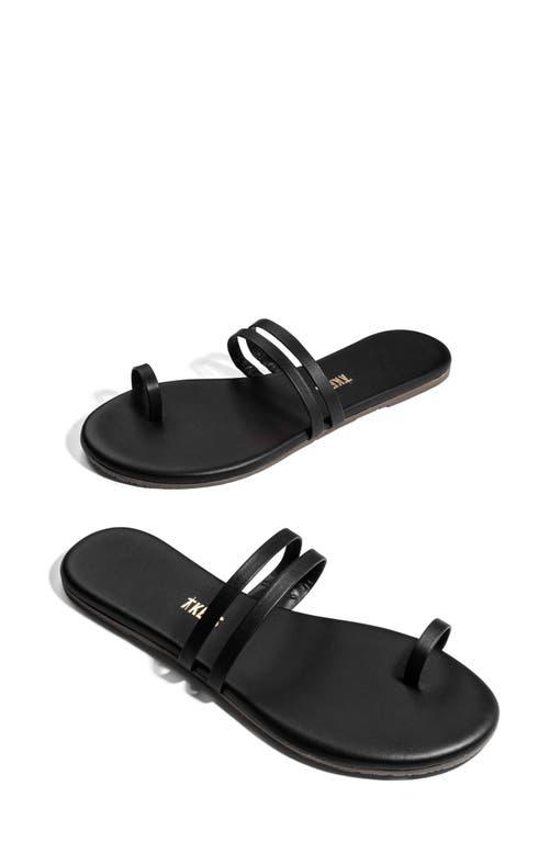 TKEES Leah Toe Loop Sandal in Black 