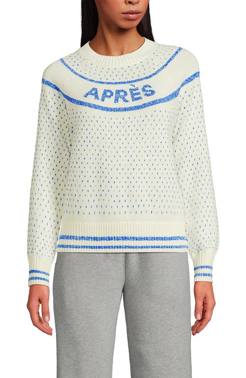 Lands' End Drifter Raglan Sleeve Easy Fit Sweater In Bright Cerulean Apres