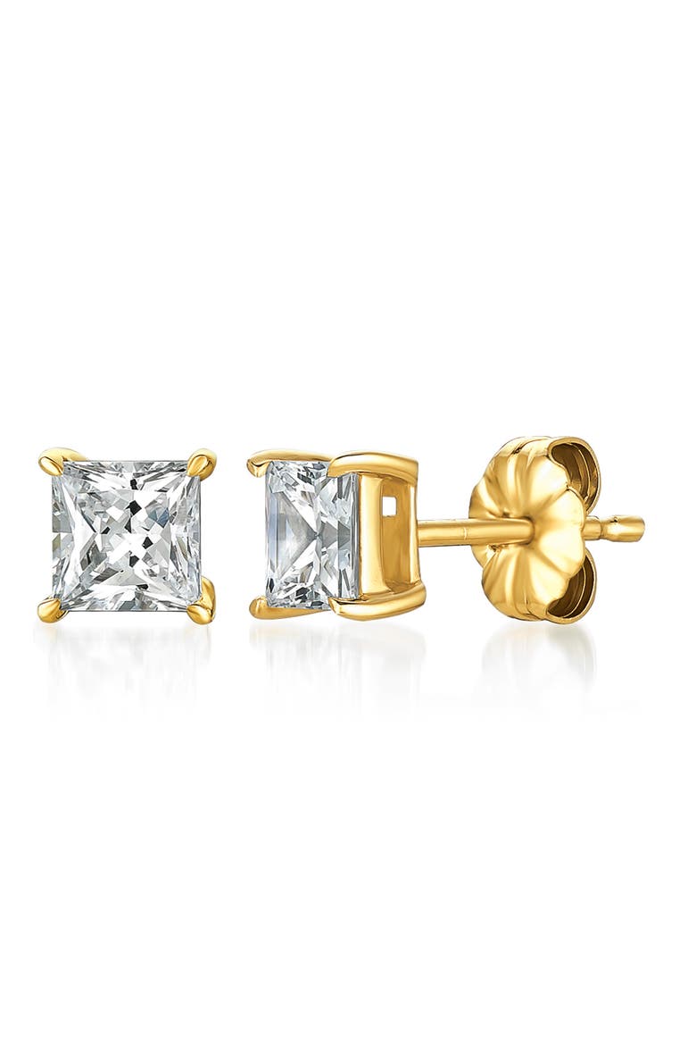 Cubic Zirconia Stud Earrings, Main, color, 18KT YELLOW GOLD