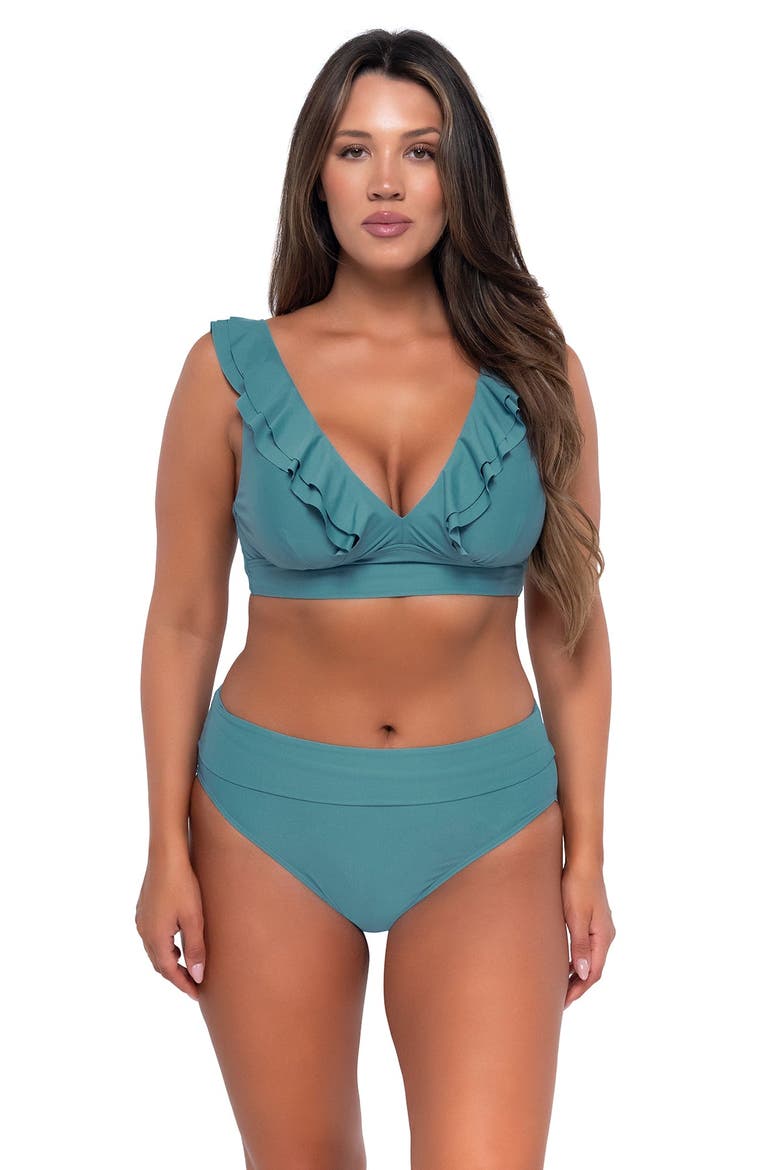 Willa Wireless Bikini Swimsuit Top - F Cup, Alternate, color, Ocean