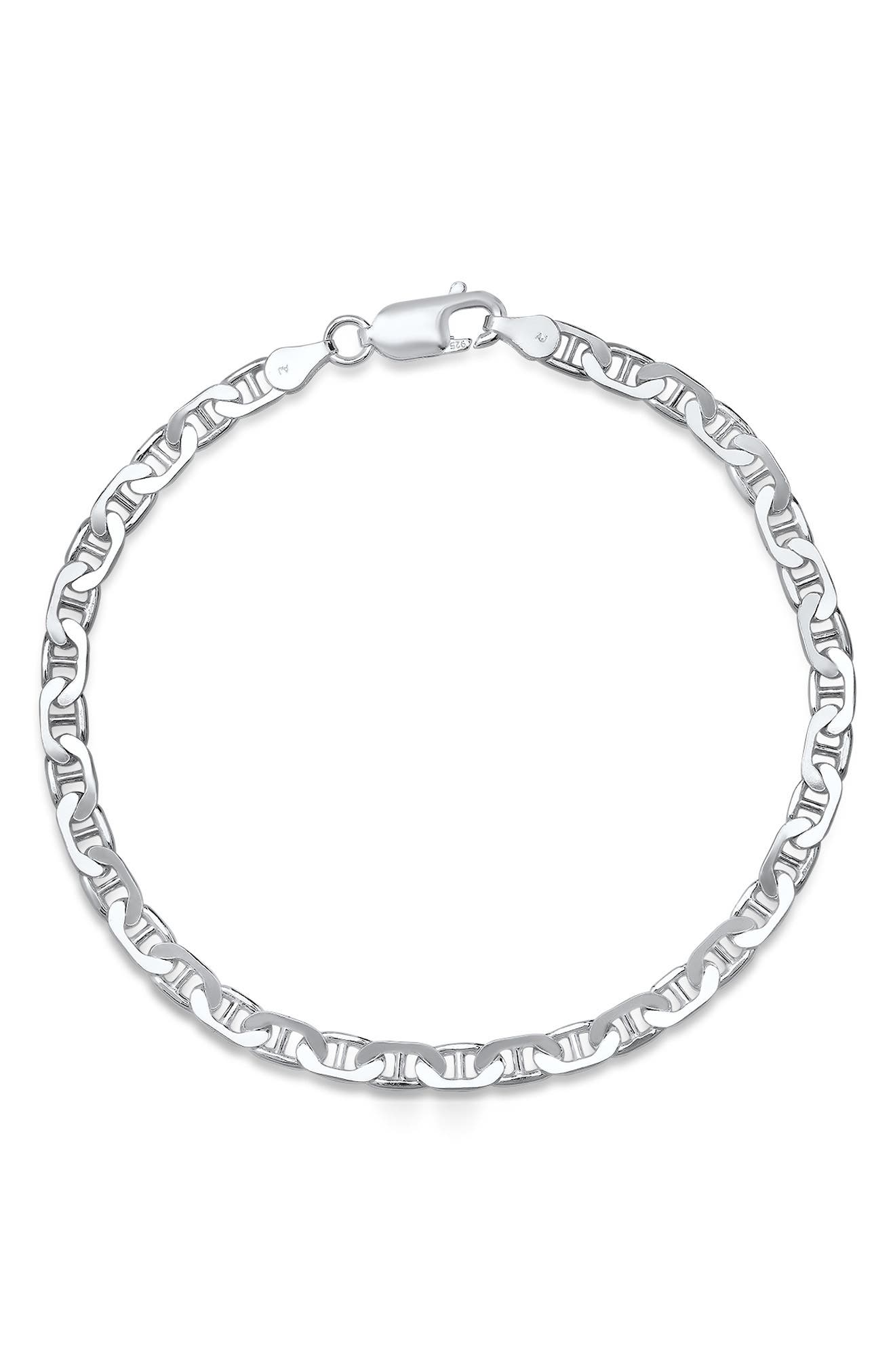 HMY JEWELRY Men's Thin Mariner Chain Bracelet