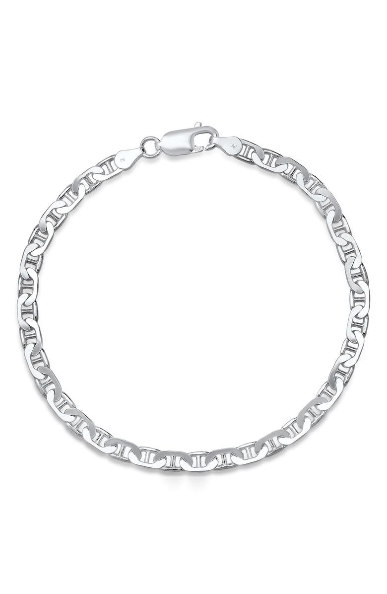 HMY JEWELRY Men's Thin Mariner Chain Bracelet, Main, color, Silver