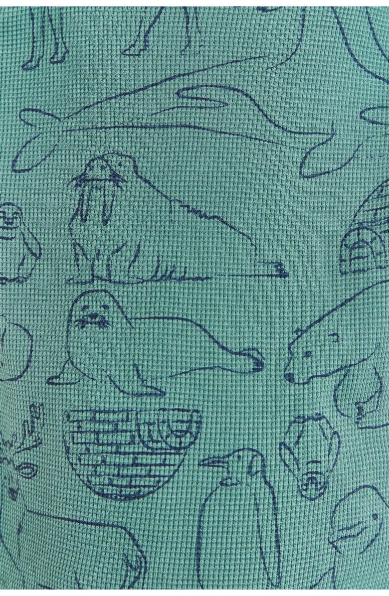 Babycottons Premium Cotton Camou Waffle Snug Footie Pajamas For Infant, Alternate, color, Green