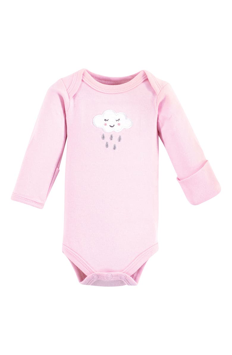 Luvable Friends Preemie Long Sleeve Bodysuits 3pk Foxy, Alternate, color, Girl Cloud