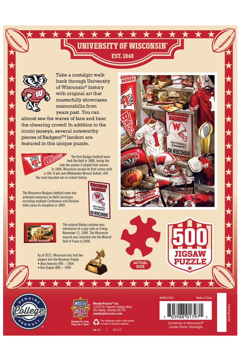 Wisconsin Badgers Locker Room 500 Puzzle, Alternate, color, Multicolor