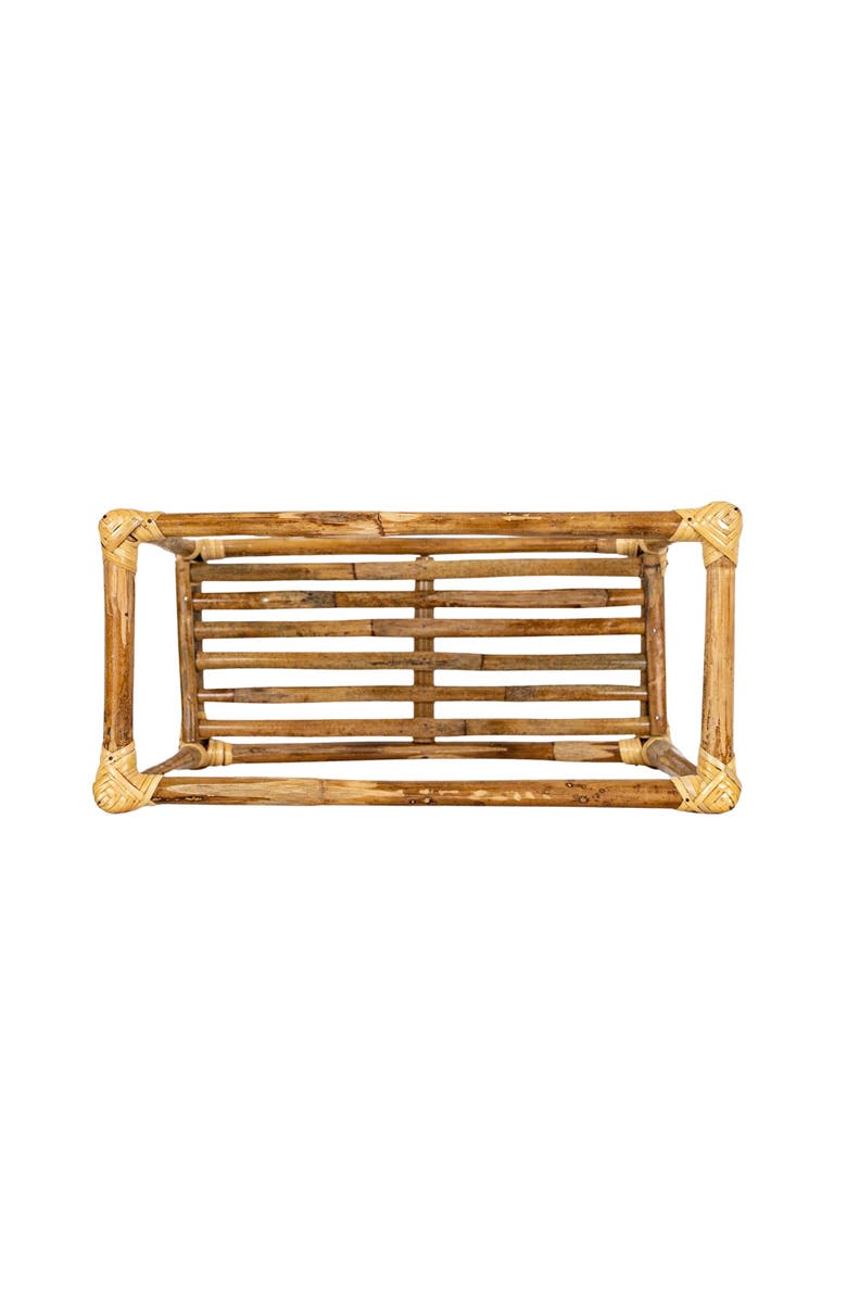 Foreside Home and Garden Square Wall Shelf Natural Cane, Alternate, color, Brown