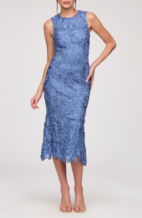 Meli Soutache Cocktail Midi Dress