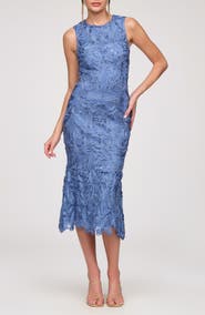 JS Collections Meli Soutache Cocktail Midi Dress