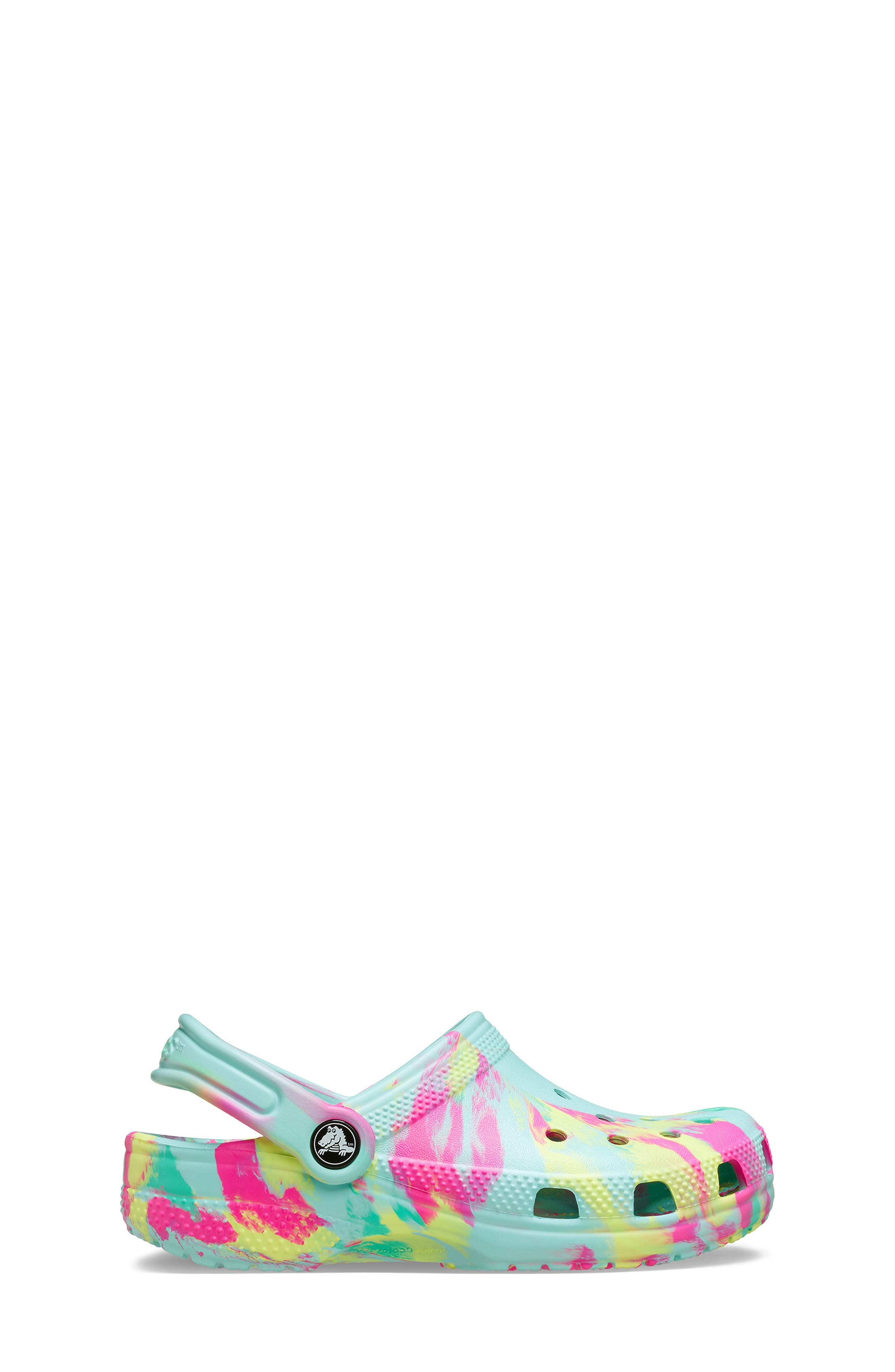 CROCS Kids' Classic Marbled Clog, Alternate, color, Aquamarine Multi
