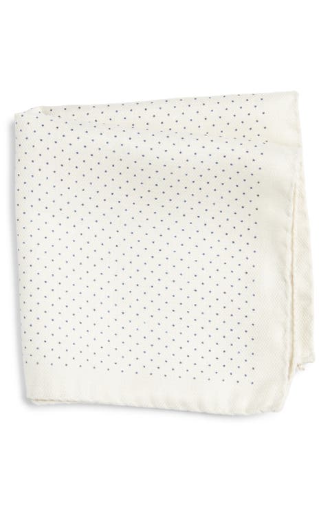 Keele Neat Dot Silk Pocket Square