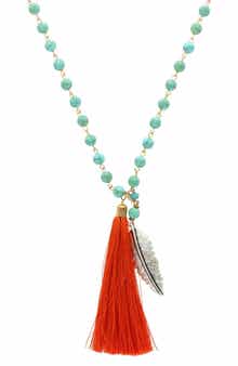 OLIVIA WELLES Elonna Tassel Drop Necklace