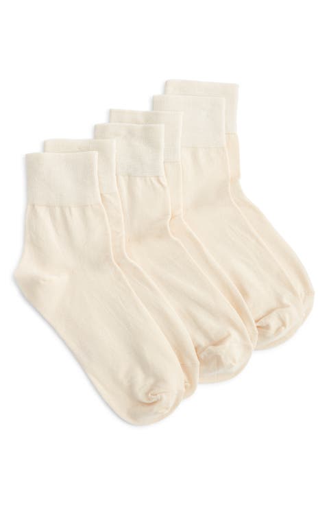 3-Pack Finely Knit Cotton Blend Trouser Socks