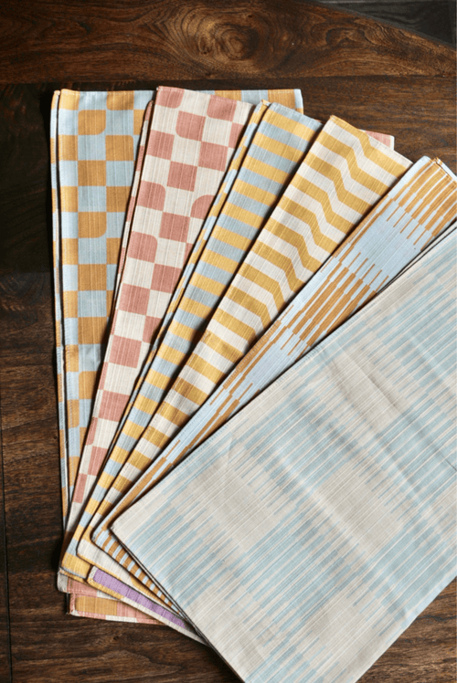 Tortuga Forma Stripe Dinner Napkins In Orange