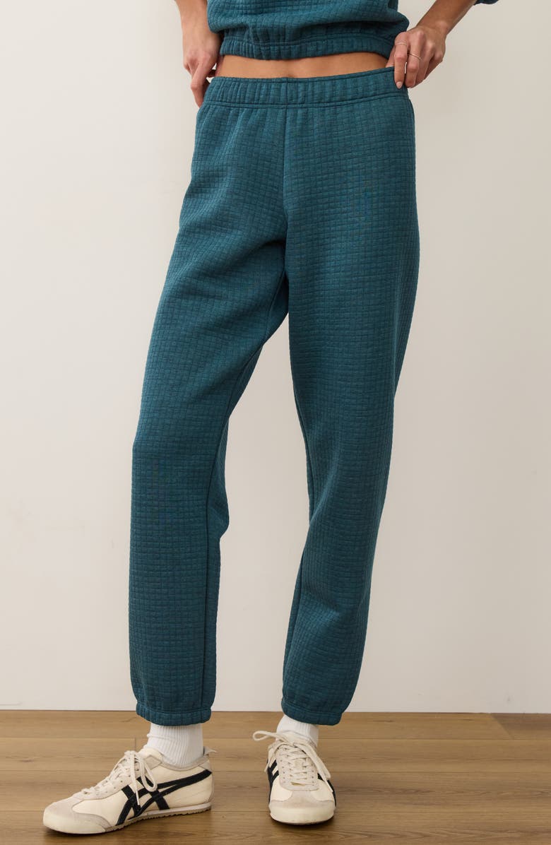 Marine Layer Corbet Quilted Joggers, Alternate, color, Dark Teal Heather
