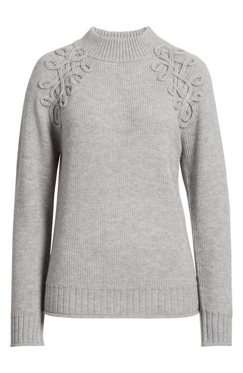 Wit & Wisdom Soutache Mock Neck Sweater In Gray