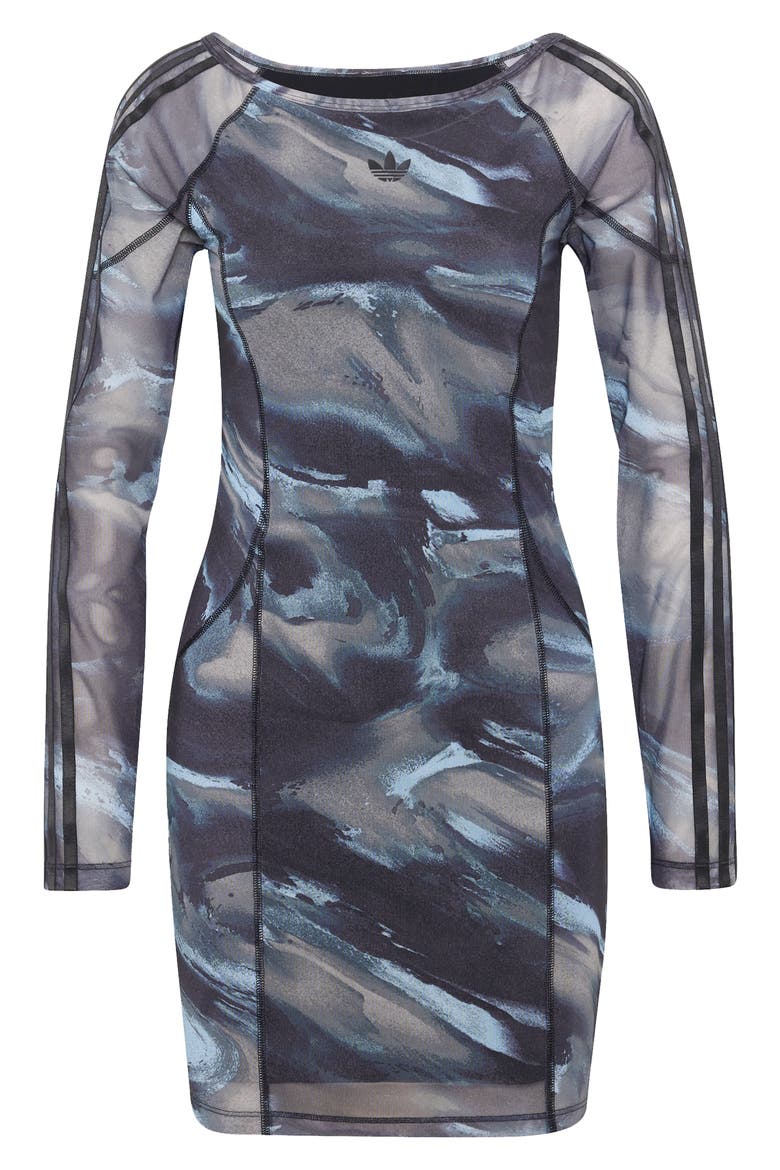 AOP Minidress, Alternate, color, OLIVE/ COFFEE/ SKY/ BLACK