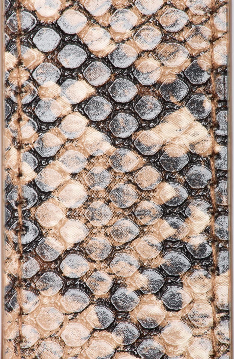 Steve Madden Snakeskin Print Faux Leather Belt, Alternate, color, Brown