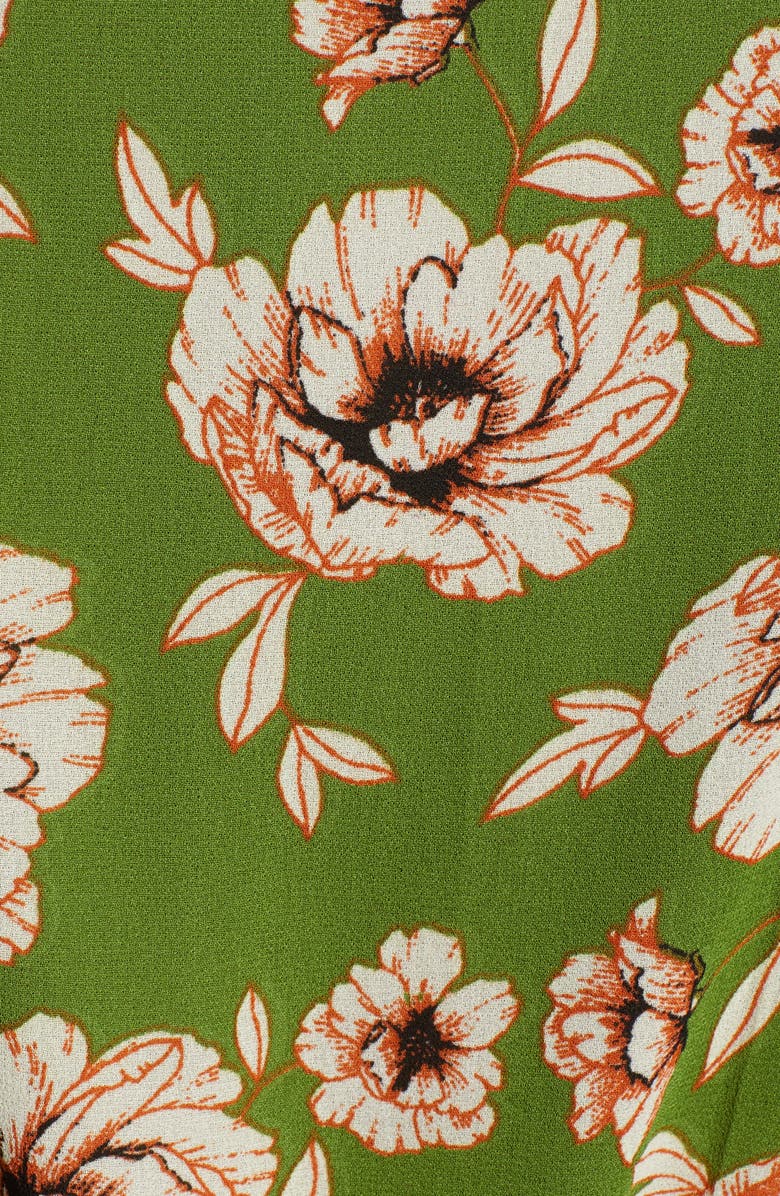 ASTR the Label Floral Pleated Sleeve Wrap Blouse, Alternate, color,