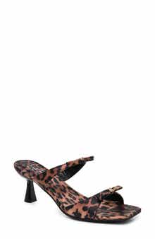 Double Bow Strap Heeled Sandal
