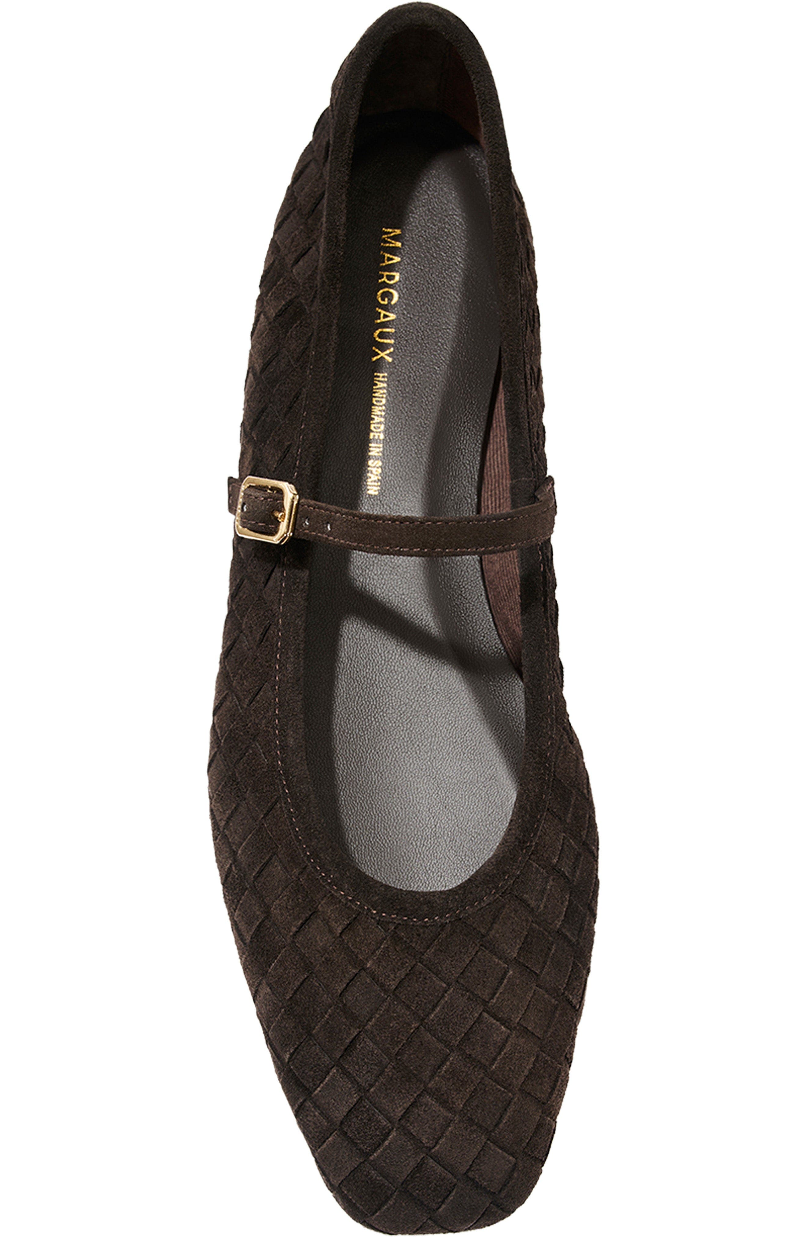 The Fonteyn Jane Flats, Alternate, color, Chocolate Woven Pasado Suede