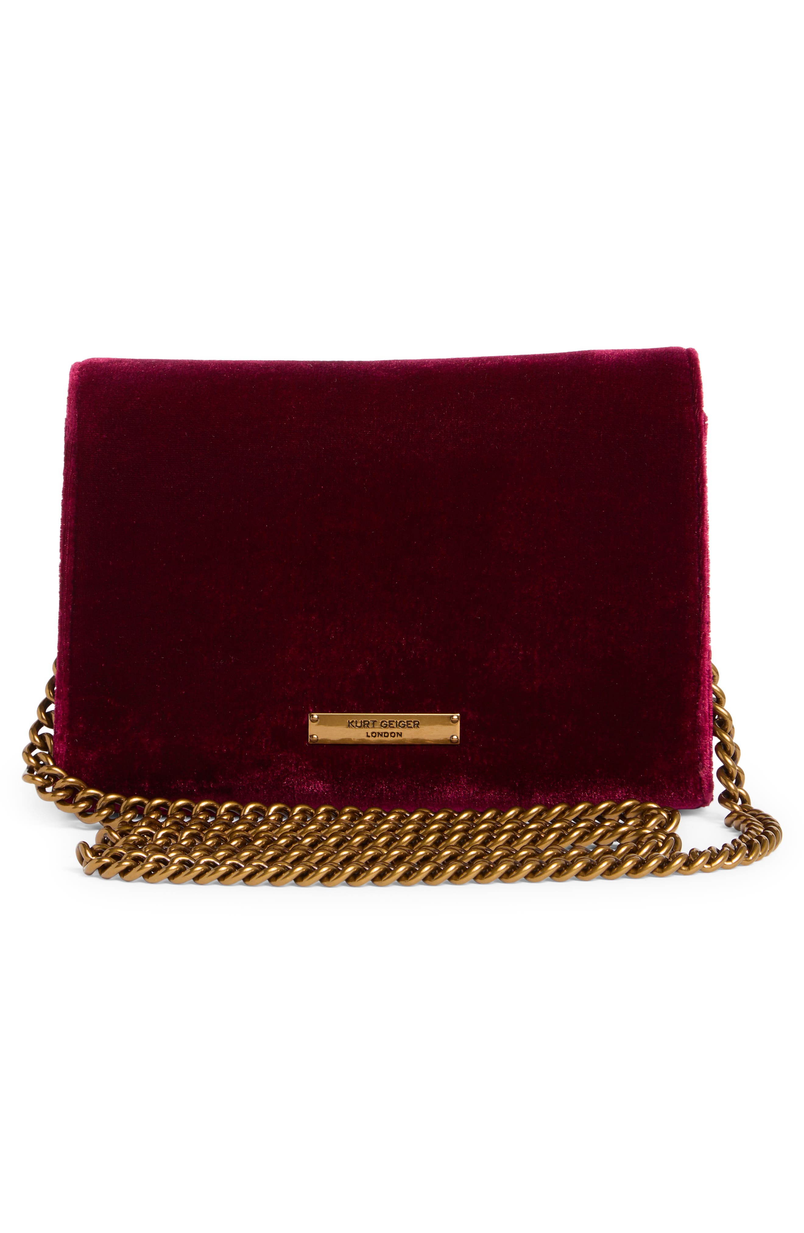 Kurt Geiger London KGL Velvet Clutch, Alternate, color, 