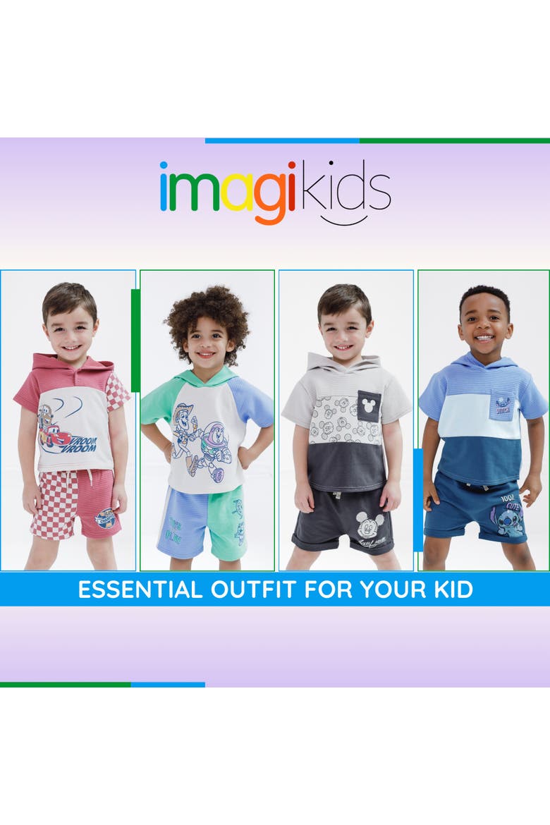 Mickey Mouse French Terry Hooded Tee and Shorts Set, Alternate, color, Mickey Dark Grey