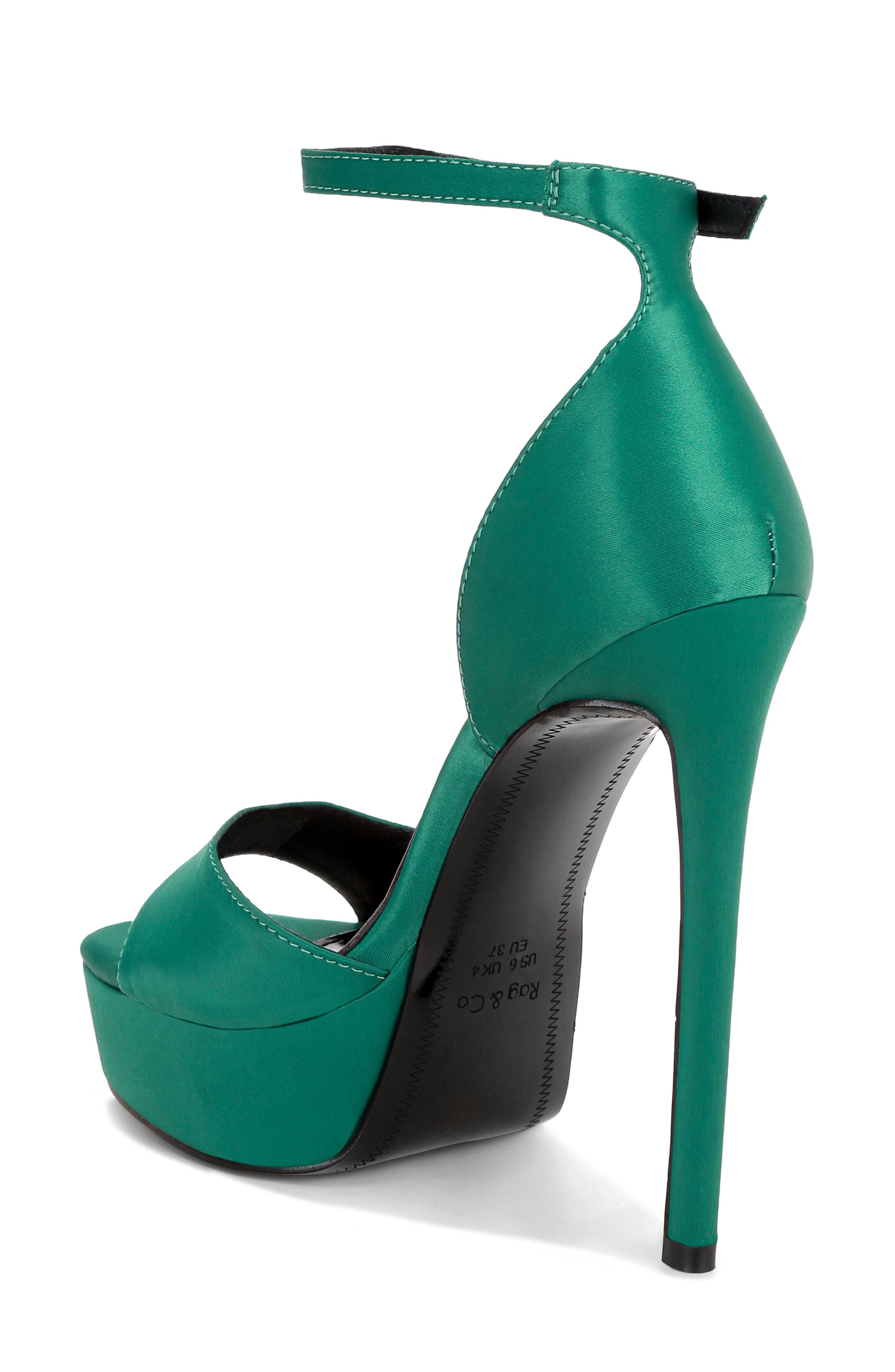 Marshis Platform Sandal, Alternate, color, GREEN SATIN