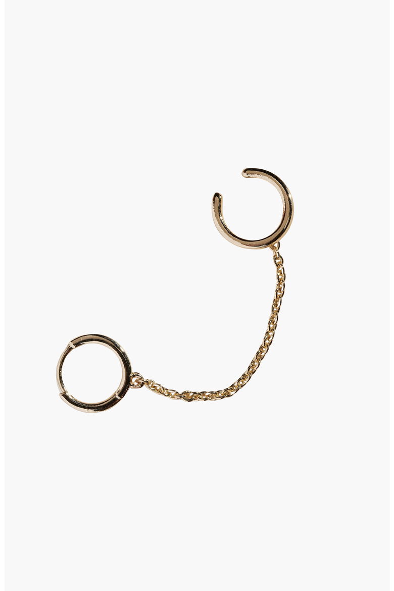 Chain Huggie Earring with Cuff, Main, color, Gold