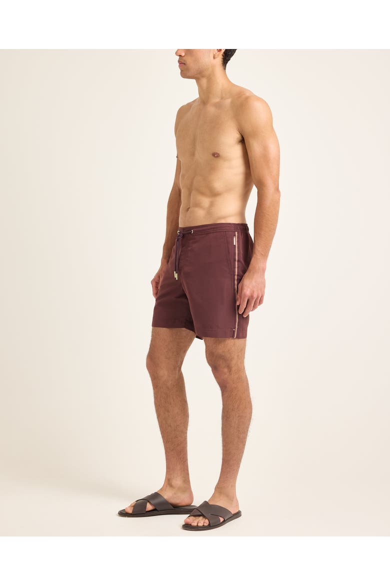 Bulldog Drawcord Mid Length Swim Shorts, Alternate, color, DAMSON
