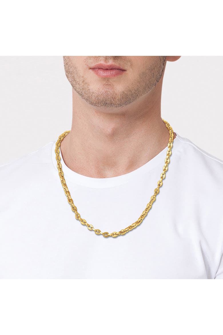 Men's Gold-Tone Link 22'' Chain Necklace, Polished Finish, Alternate, color, Metallic Gold