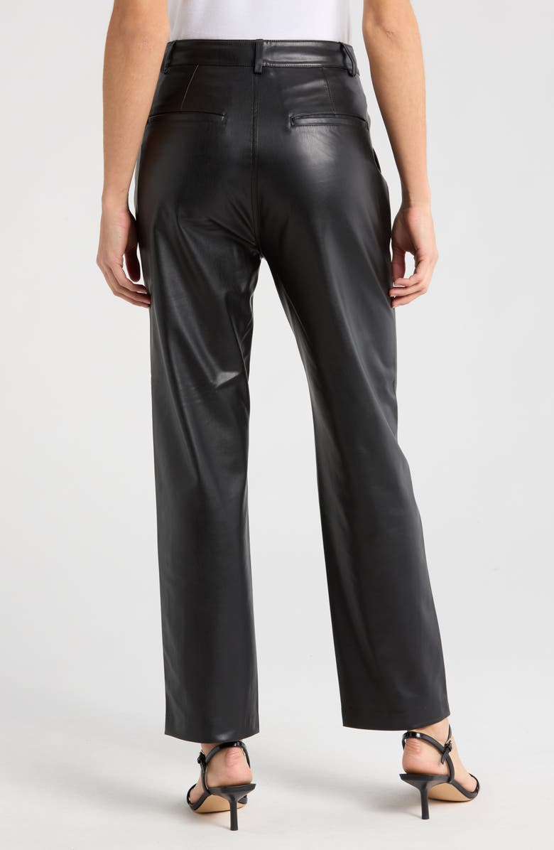 AG Cleo High Waist Kick Flare Faux Leather Pants, Alternate, color, True Black