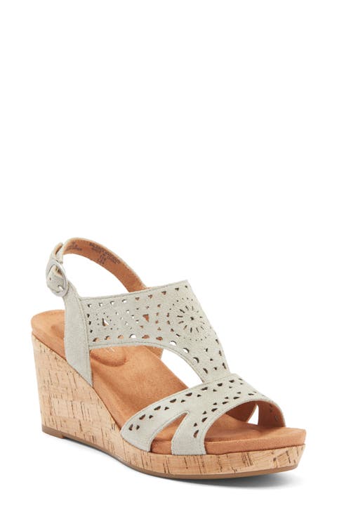 Belis Laser-Cut Platform Wedge Sandal (Women)