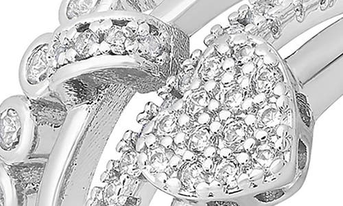 Hmy Jewelry Set Of 3 18k White Gold Plated Simulated Diamond Rings In Metallic