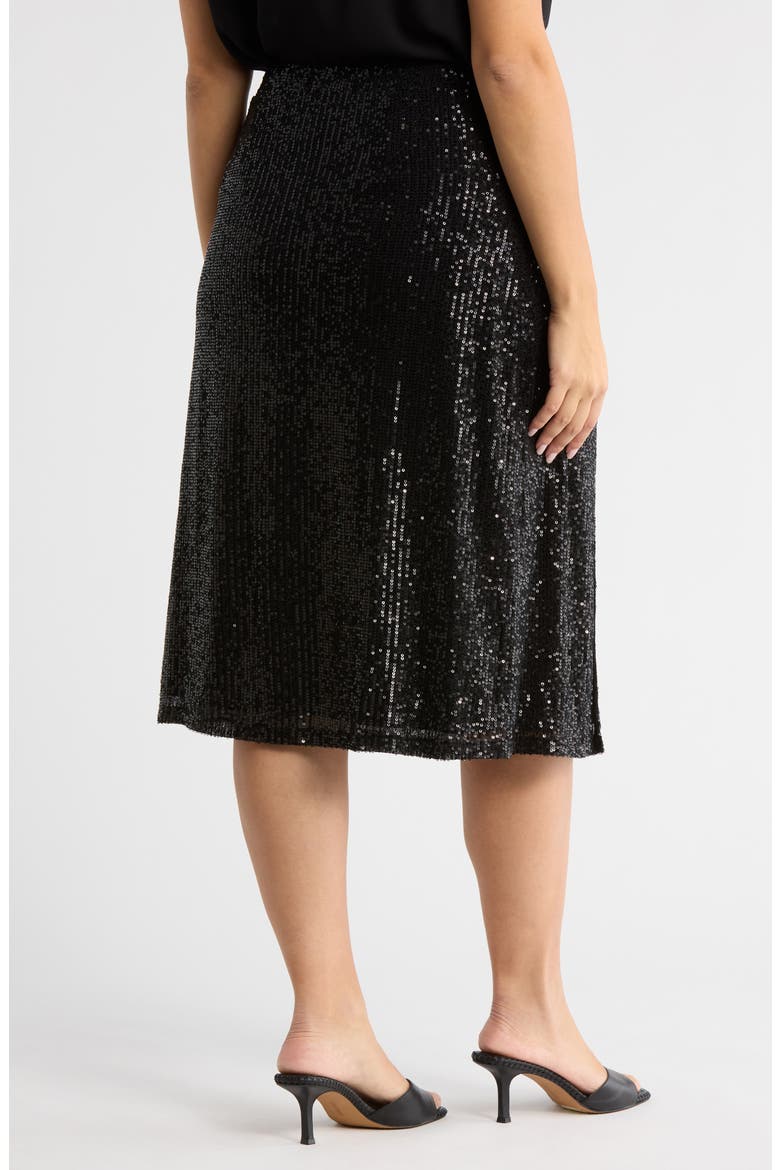Friday Nights Sequin Midi Skirt, Alternate, color, BLACK