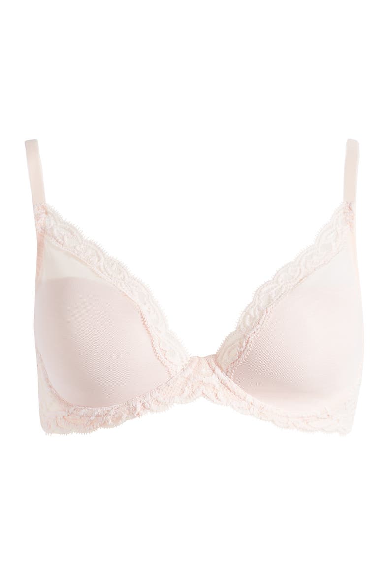 Feathers Plunge T-Shirt Basics Bra, Alternate, color, SEASHELL