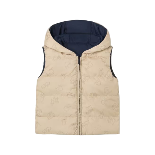 Mayoral Reversible Printed Padded Gilet In Blue