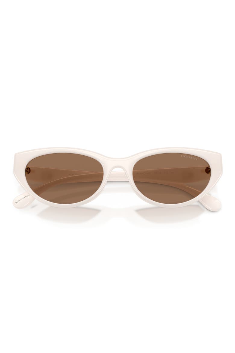 55mm Pillow Sunglasses, Alternate, color, MILKY CLOUD / BROWN SOLID