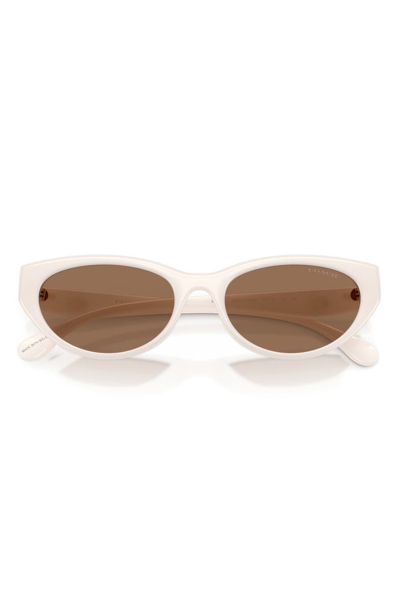 COACH 55mm Pillow Sunglasses, Alternate, color, Milky Cloud / Brown Solid