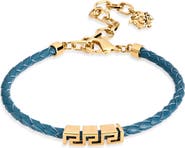 Versace Men's Greca Braided Leather Bracelet