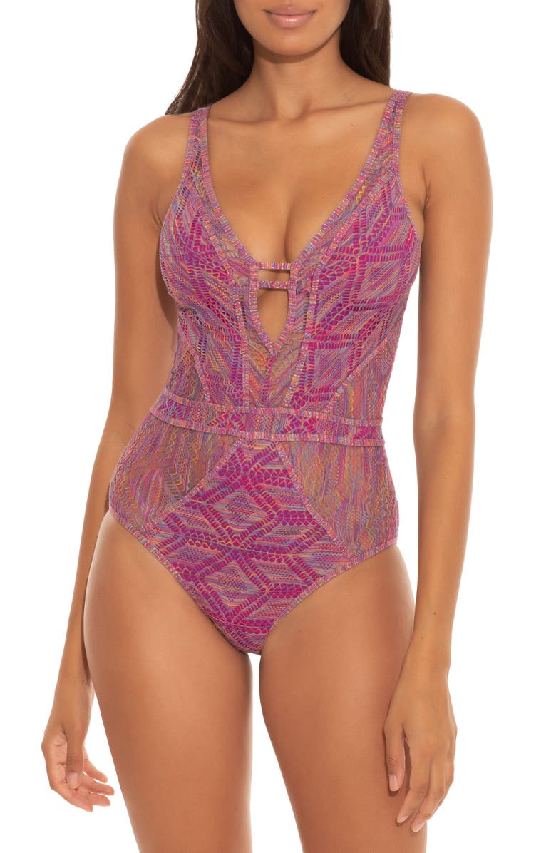  Becca Mosaic Show & Tell One-Piece Swimsuit, Main, color, 