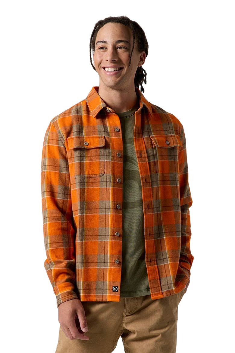 Venture Midweight Flannel Shirt - Men's, Main, color, Boundary Orange Drifter Plaid