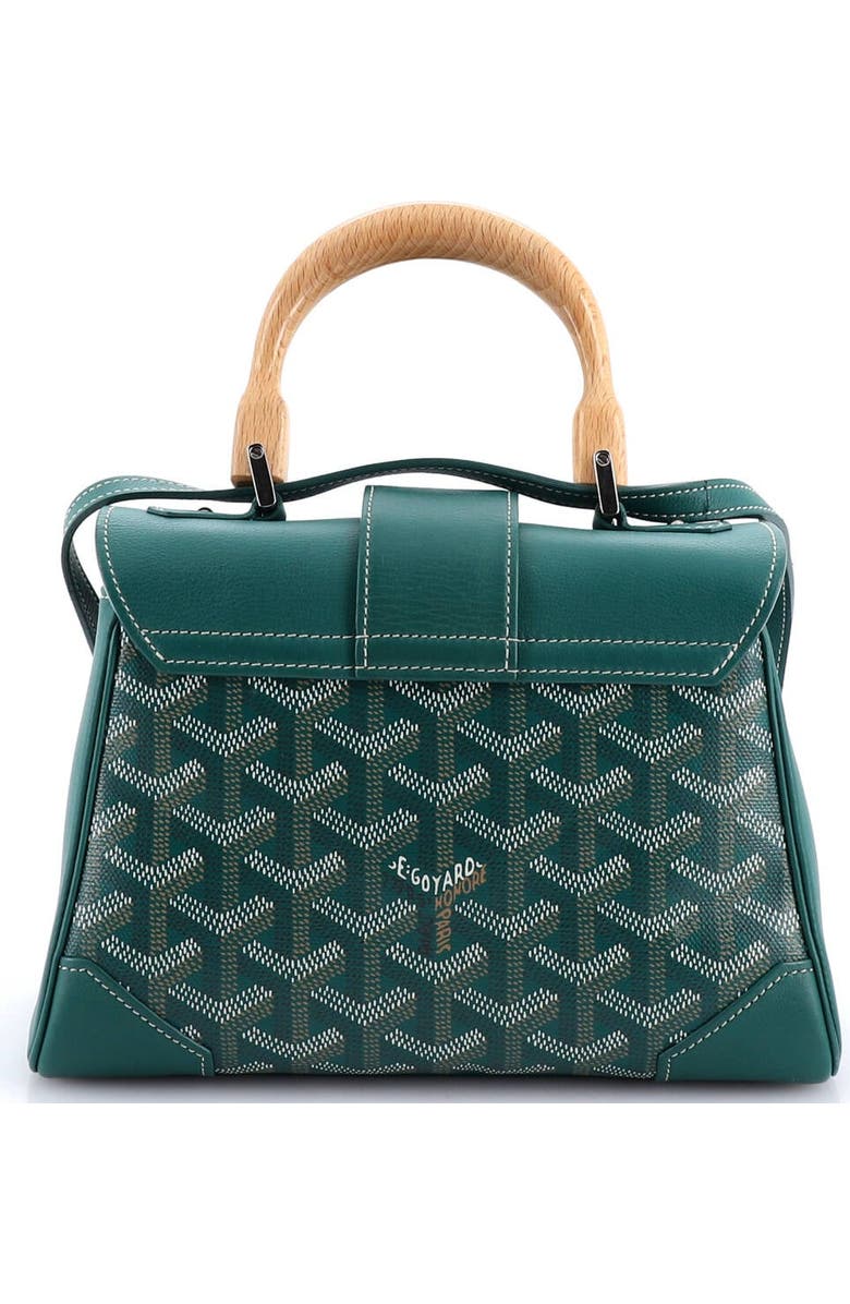 Pre-Owned Goyard Saigon Top Handle Bag Coated Canvas with Leather Mini, Alternate, color, Green