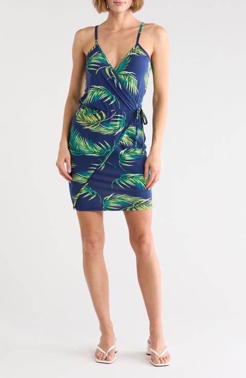 Faux Wrap Sleeveless Dress