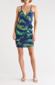 Loveappella Faux Wrap Sleeveless Dress